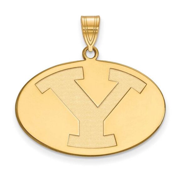 14k Yellow Gold Brigham Young U Large Pendant